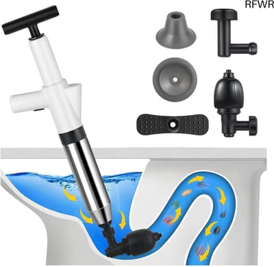 RFWR® Milieuvriendelijke wc-pomp met vier reservezuigers - Effectieve buisreiniger voor badkamer en toilet
