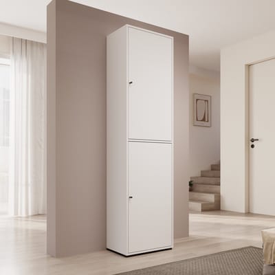 Meubella - Deacon - Schoenenkast - Wit - 50x33x190 cm