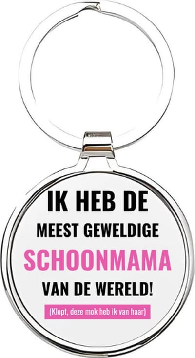 Akyol - ik heb de meest geweldige schoonmama van de wereld Sleutelhanger - Schoonmoeder - de leukste schoonmoeder - schoonmoeder sleutelhanger - mama sleutelhanger - sleutelhanger mam - familie sleutelhanger - moederdag cadeautje - 4 x 7,5 CM