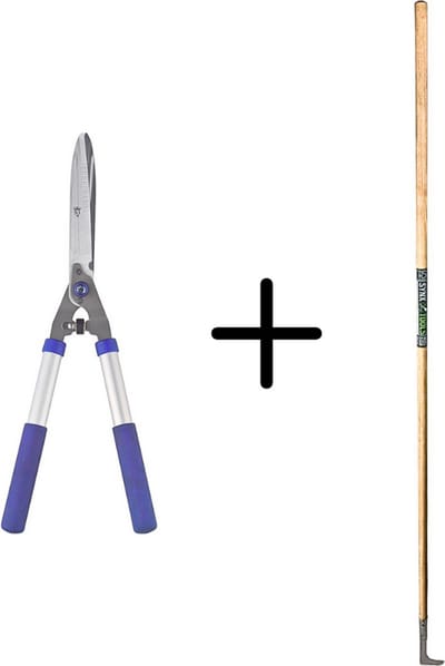 Synx Tools Voegenmes RVS + Spear & Jackson Heggenschaar 9 inch - Snoeischaar - 10 JAAR GARANTIE - Onkruidmes - Voegenkrabber met steel 150cm