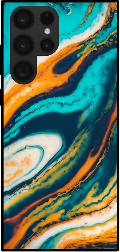 Smartphonica Telefoonhoesje voor Samsung Galaxy S22 Ultra marmer look - backcover marmer hoesje - Groen geschikt voor Samsung Galaxy S22 Ultra