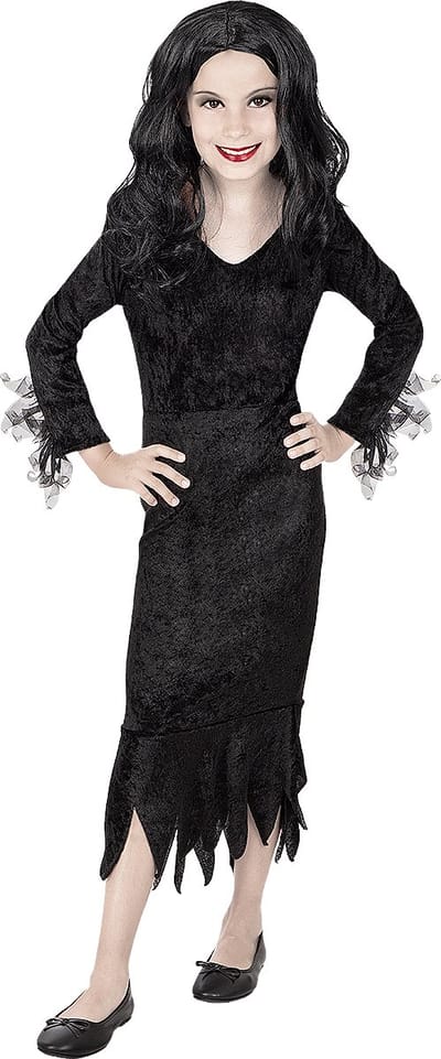 FUNIDELIA Morticia Addams Kostuum - the Addams Family - Maat: 97 - 104 cm