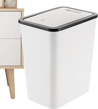 Prullenbak Met Deksel - Afvalmand Recyclingbak - Huishoudelijk Gebruik - Smalle Vormgeving Drukdeksel - 13 Liter Capaciteit