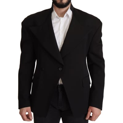 Dolce & Gabbana Zwarte Wollen Eéngels Jasje Heren Blazer