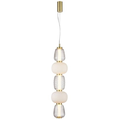LOOM DESIGN LED hanglamp Pearl 5 amber/goud glas hoogte 78 cm