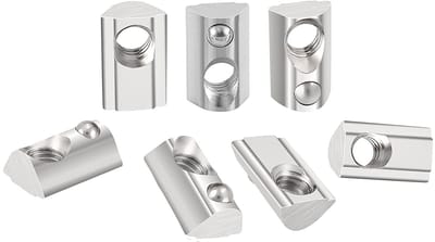 Set van 40 M6 Sleufmoeren met Centrumbal en 8T Schroeven voor 40 Series Aluminium Profiel en Koolstofstaal Lubricerende Moeren met Veerbal