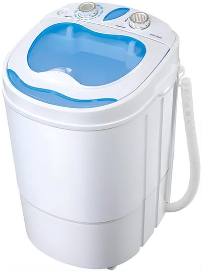 KAD® Mini Wasmachine - Camping Wasmachine - Kleine Wasmachine - Blauw/Wit - ‎40cm x 35cm x 55cm