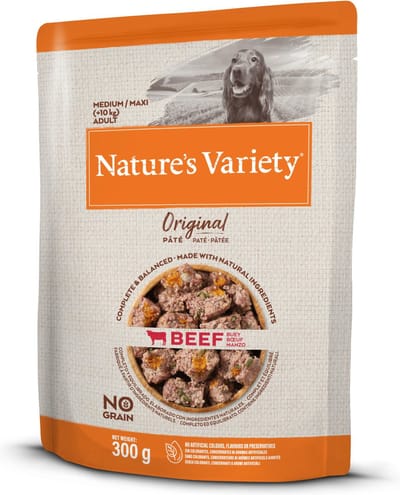 Hondenvoer Natures Variety - Rundvlees No Grain - 300g, Natvoer voor Middelgrote Rassen