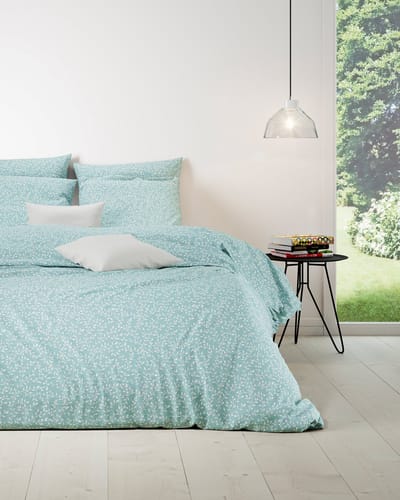 Mistral Home - DEKBEDOVERTREK - katoen renforcé - 140 x 200 cm + 65 x 65 cm - eenpersoons - botanisch - koraal