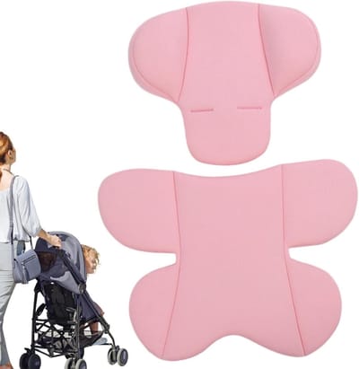 Baby autostoelkussen - Kinderzitje inzet - Comfortabel reizen - Antislip lichaamsondersteuning - 47 x 35 cm - Roze