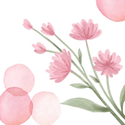 Blanco wenskaart bosje roze bloemen – 13x13 cm – gevouwen kaart – inclusief witte envelop – stevig papier – wenskaart