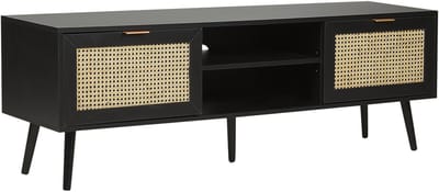OPOCO - TV-meubel - Zwart - Rotan