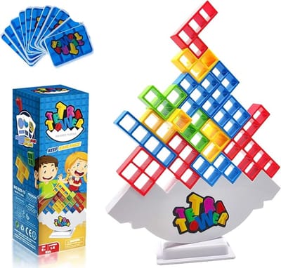 Tetra tower balans spel 48 onderdelen - tetris tower - tetra tower - educatief speelgoed - 3D bouwpuzzel - Evenwichtsspel - Tiktok
