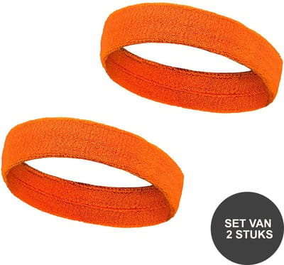 Sorprese - Zweetband Hoofd Oranje - Set van 2 stuks - EK 2024 - Oranje Zweetband Hoofd - Hoofdband Oranje - Nederlands Elftal - One-size-fits-all - Elastisch Katoen