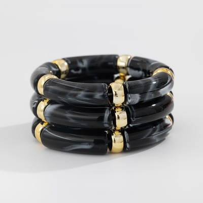 Jomide Tube armbanden Set - Zwarttinten - 3 stuks