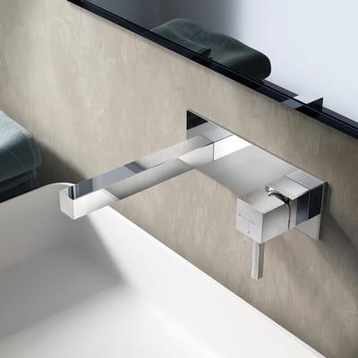 Hotbath Bloke Q006CR - wastafelmengkraan - afbouwdeel - 3+3 - 1-hendel - rechte uitloop - 16.4 cm - Chroom