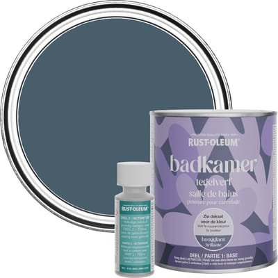 Rust-Oleum Donkerblauw Badkamer Tegelverf Hoogglans - Blauwdruk 750ml