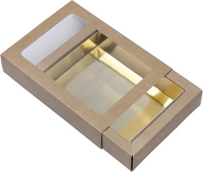 BrandNewCake® Chocoladeletter Doosjes Klein - 15.5x11.5x3.2cm - Kraft / Goud Kleur - 26 Stuks - Chocolade Doos