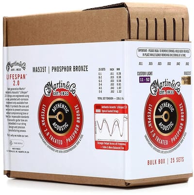 Martin MA535T/BULK Lifespan 2.0 Akoestische Gitaarsnaren (11-52) 25-Pack