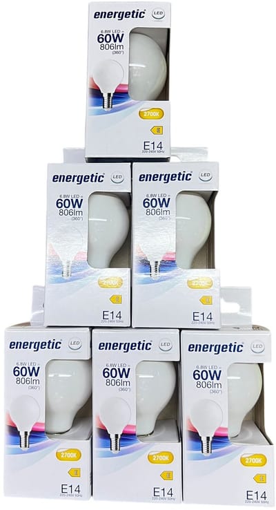 Energetic - LED lamp - Mat - 60W - 806LM - E14 - 6 stuks