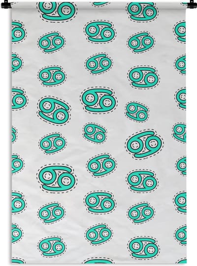 Wandkleed - Wanddoek - Kreeft - Astrologie - Zodiac - Design - 60x90 cm - Wandtapijt