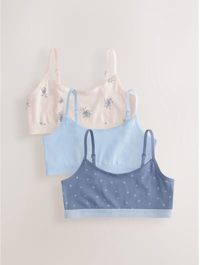 Next - Meisjes - Set van 3 crop tops - Blauw