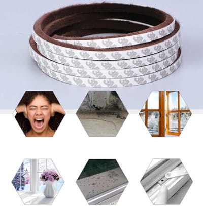 Tochtstrip Voor Deur en Raam - 2 meter - Met Borstel en Plakstrip - Isolatiestrip - Bruin