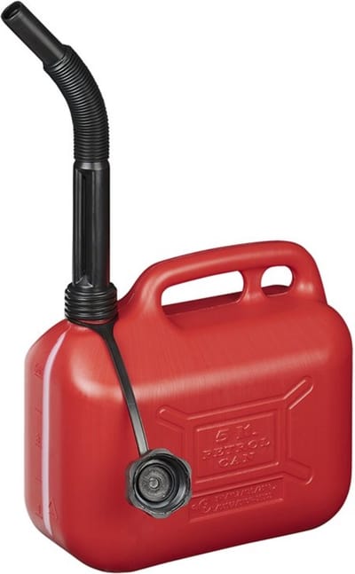 ProPlus Jerrycan - 5 liter - kunststof - rood - UN-gekeurd - antioverlooptrechter - zichtvenster