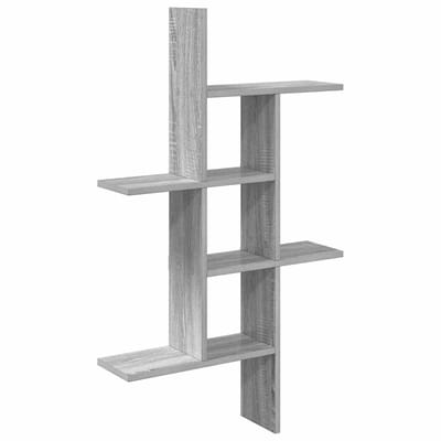 vidaXL - Wandplank - Grijs - Sonoma - 61 - x - 15 - x - 102 - cm - Bewerkt - hout
