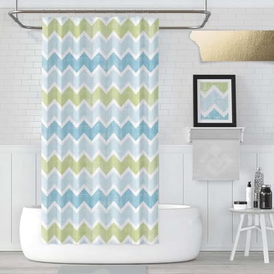 Casabueno - Douchegordijn - Waterdicht & Sneldrogend – 180x200 cm – Anti-Schimmel, Wasbaar & Duurzaam –Zig Zag– Badkamer Shower Curtain