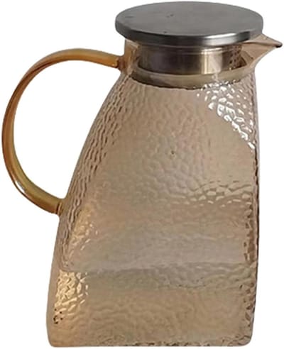 Glazen Waterkoker - Koelkastkan Hamerstructuur - Dranken Serveren - Spatvrij Schenken - 1.5 Liter Inhoud - Transparant