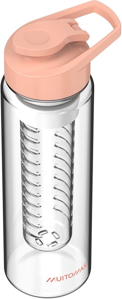 Muitomas Waterfles - Infuser voor fruit, thee of kruiden – Drinktuit - 700ml - Peach Fuzz
