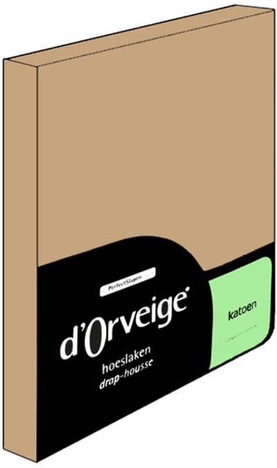 D'Orveige Hoeslaken Katoen - Twijfelaar - 120x200 cm - Zand