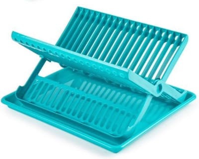 Plasticforte Afdruiprek - 2-laags - lichtblauw - met lekbak - 37 x 33 cm - afwasrek