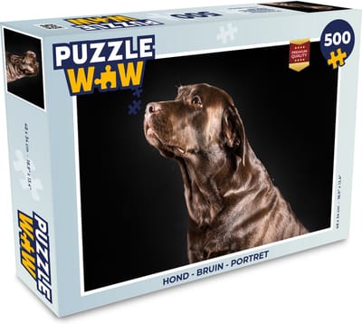 Puzzel Hond - Bruin - Portret - Legpuzzel - Puzzel 500 stukjes