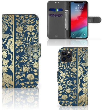 Boekhoesje voor Apple iPhone 11 Pro Hoesje Beige Flowers