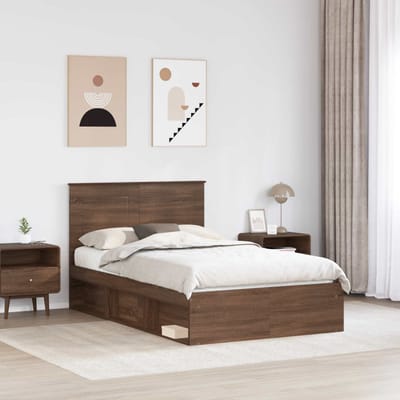 vidaXL - Bedframe - Bruin - Eiken - 120 - x - 200 - cm - Massief - grenenhout