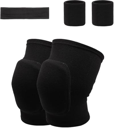 Kniebeschermers Set - Sport Banden - Actieve Bescherming - Verdikte Spons - 24x12 cm - Zwart