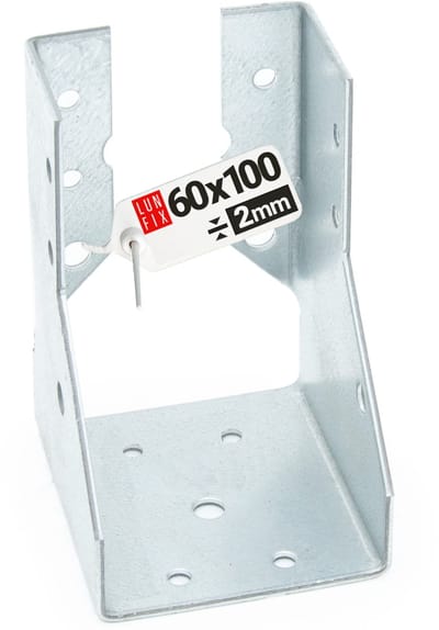 LUN FIX - Balkenschuh 60x100 mm - Type B - Verzinkt 2 mm - U-vormige balkdrager - houten balkverbinder