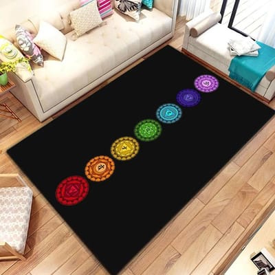 Nieuw In Rainbow 7 Chakra Mandala Boheemse Vloerkleed, Tapijt voor Woonkamer Slaapkamer Bank Deurmat Decoratie, Yoga Zachte Antislip Vloermat 50x80cm (20x31in)