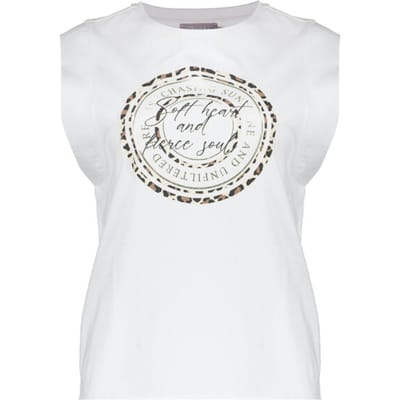 Geisha t-shirt soft heart 62383-41 10 off-white/bla