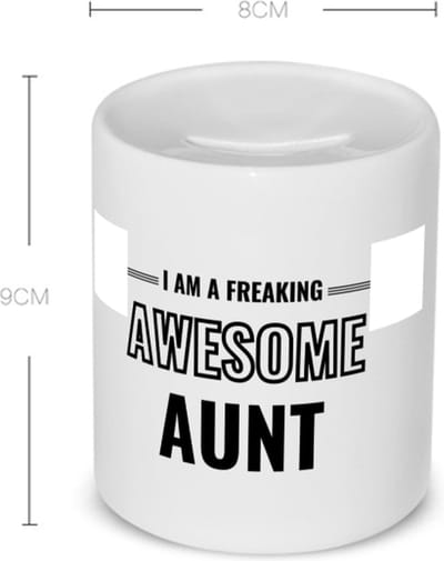 Akyol - i am a freaking awesome aunt Spaarpot - Tante - de meest geweldigste tante - verjaardagscadeau - verjaardag - cadeau - cadeautje voor tante - tante artikelen - kado - geschenk - gift - 350 ML inhoud