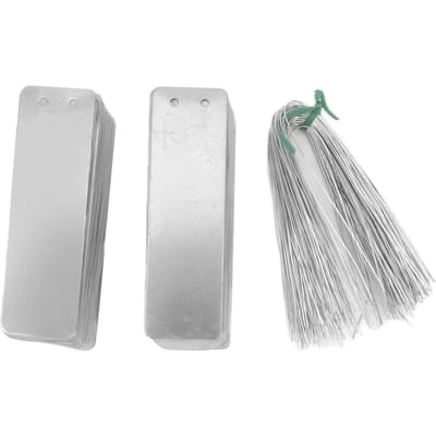 100 stuks Dubbelzijdig Beschrijfbaar Metalen Labels voor Buitentuinieren Hoge Duurzaamheid Aluminium Plantenlabels Boomidentificatie white