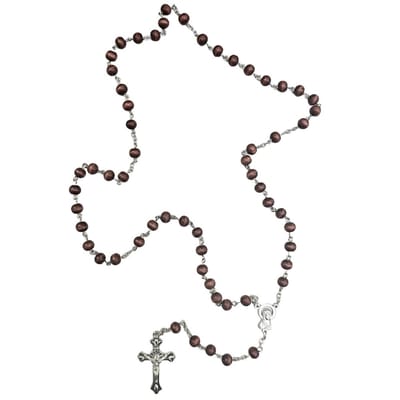 Fako Bijoux® - Rozenkrans Ketting - Sandelhout - Roodbruin