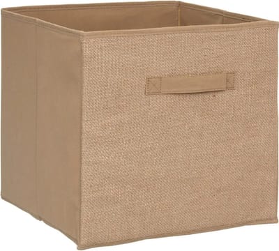 5Five Opbergmand/kastmand - 29 liter - bruin/naturel jute - 31 x 31 x 31 cm - Opbergboxen - Vakkenkast manden