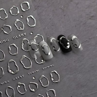 1 Stuks 5D Nagellak Stickers Brons Kleurige Sliders Zelfklevende Nagellak Decals DIY Manicure Decoratie