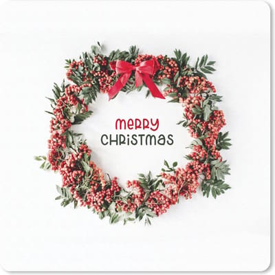Muismat 20x20 cm - Mousepad Winter - Krans - Mistletoe - Muismatten - Kerst - Cadeau - Kerstcadeau voor mannen en voor vrouwen