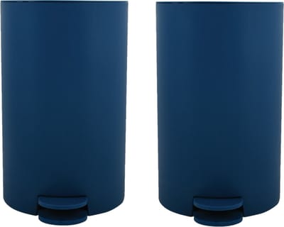 MSV Pedaalemmer - 2x - kunststof - marine blauw - 3L - klein model - 15 x 27 cm - Badkamer/toilet