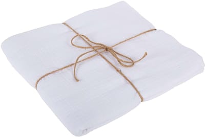 ARTYFETES - Witte katoenen gaas tafelloper 130 x 240 cm, chic en zacht