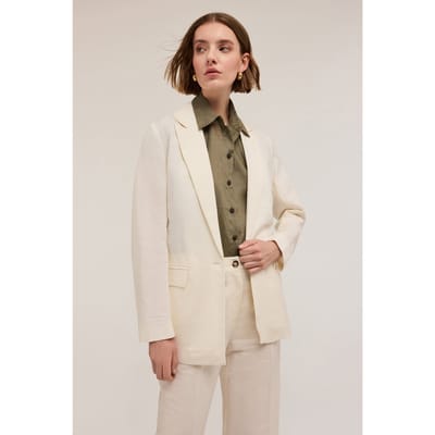 Motivi Single-breasted Blazer With Martingale White Size: 32 | Blazers Outlet | Dames | Wit